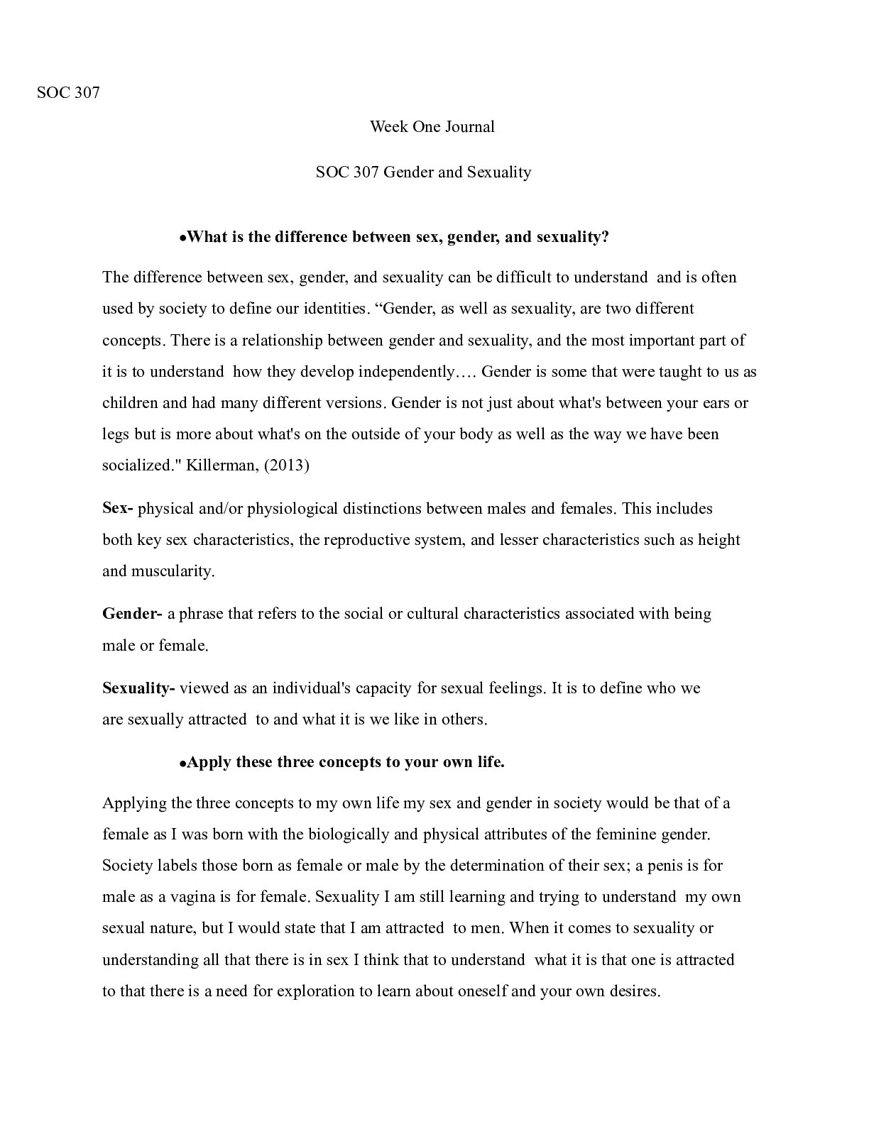 Preview image of SOC 307 journal.docx document